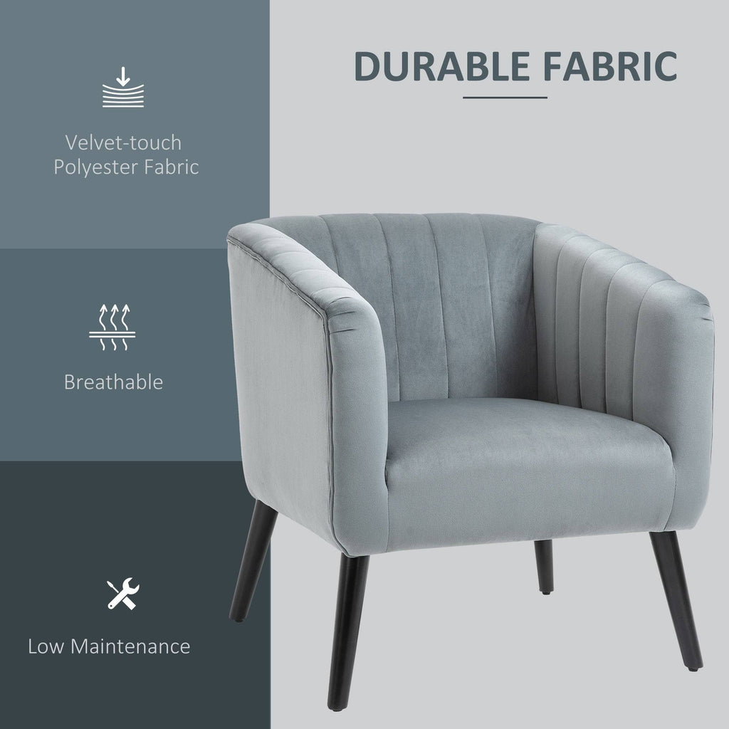 Blue Velvet Accent Armchair Y169015