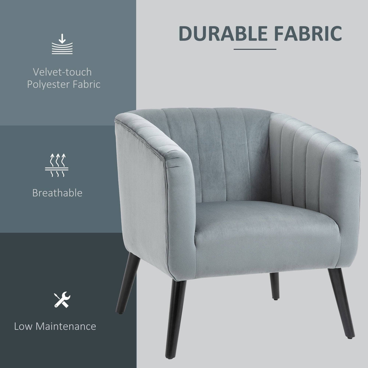 Blue Velvet Accent Armchair Y169015