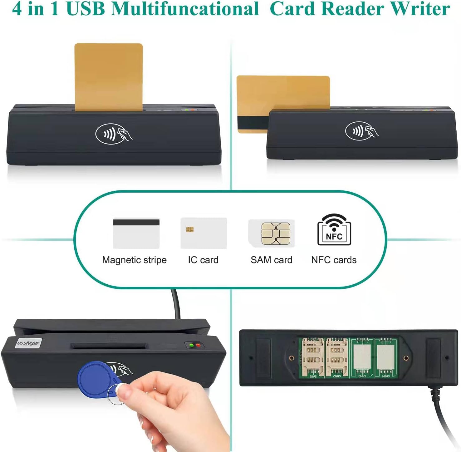 Combo 4 in 1 Multifuntional Desktop Credit Card Reader Writer D585