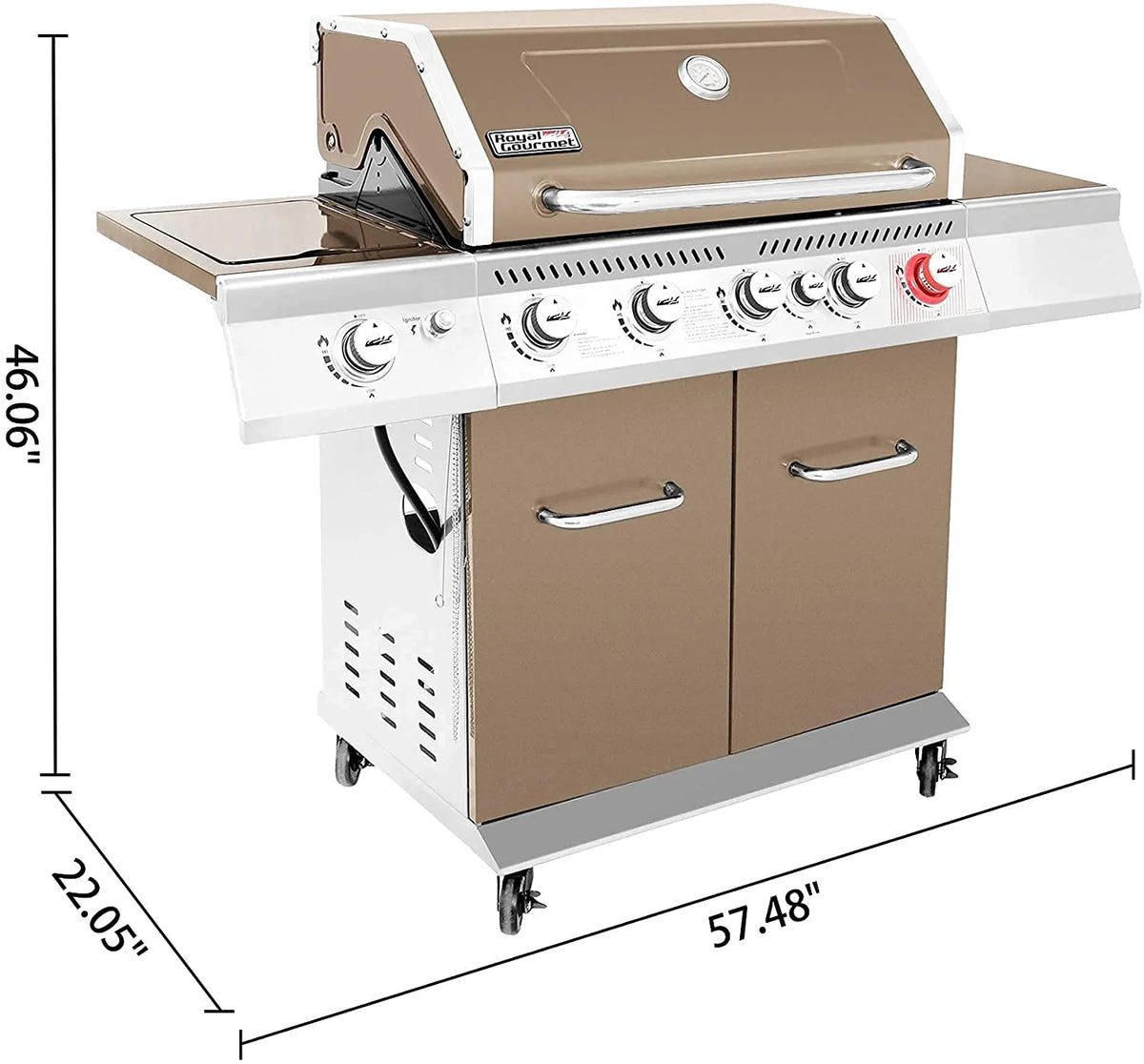 5-Burner Propane Gas Grill with Rotisserie Kit C765048