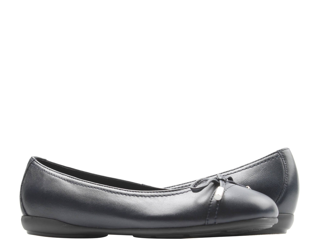 Navy Leather Ballerina Flat T388