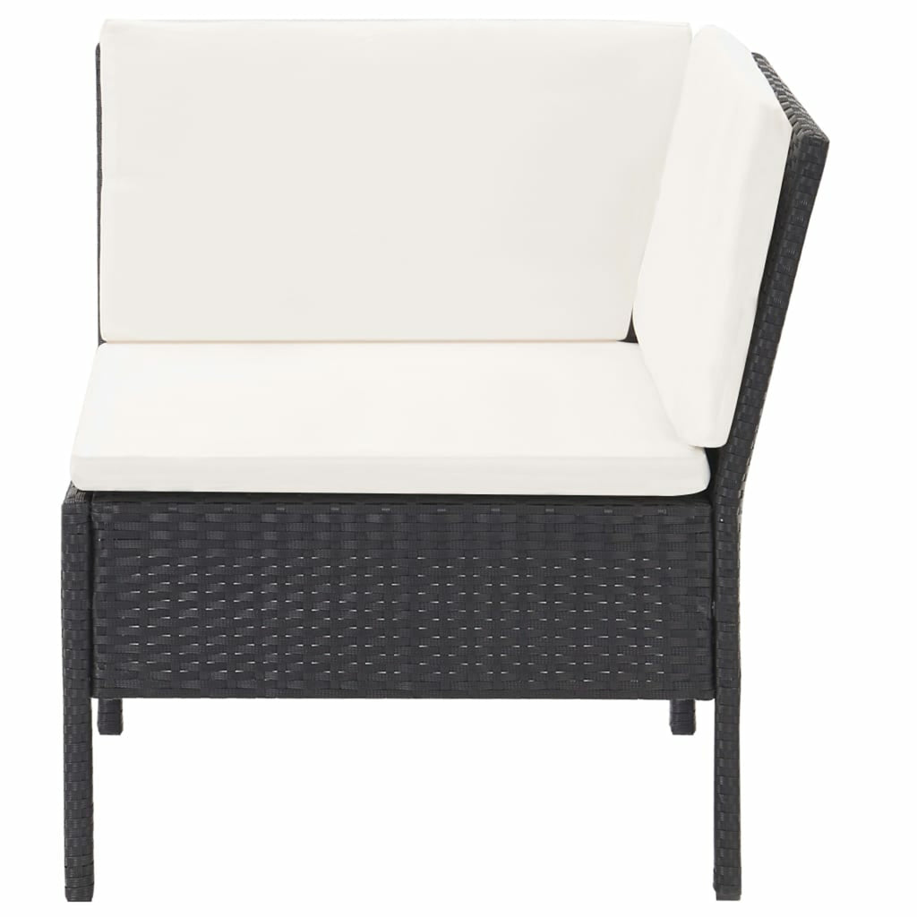 3 Piece Poly Rattan Outdoor Sectional Sofa Set with Cushions Steel Frame R792812