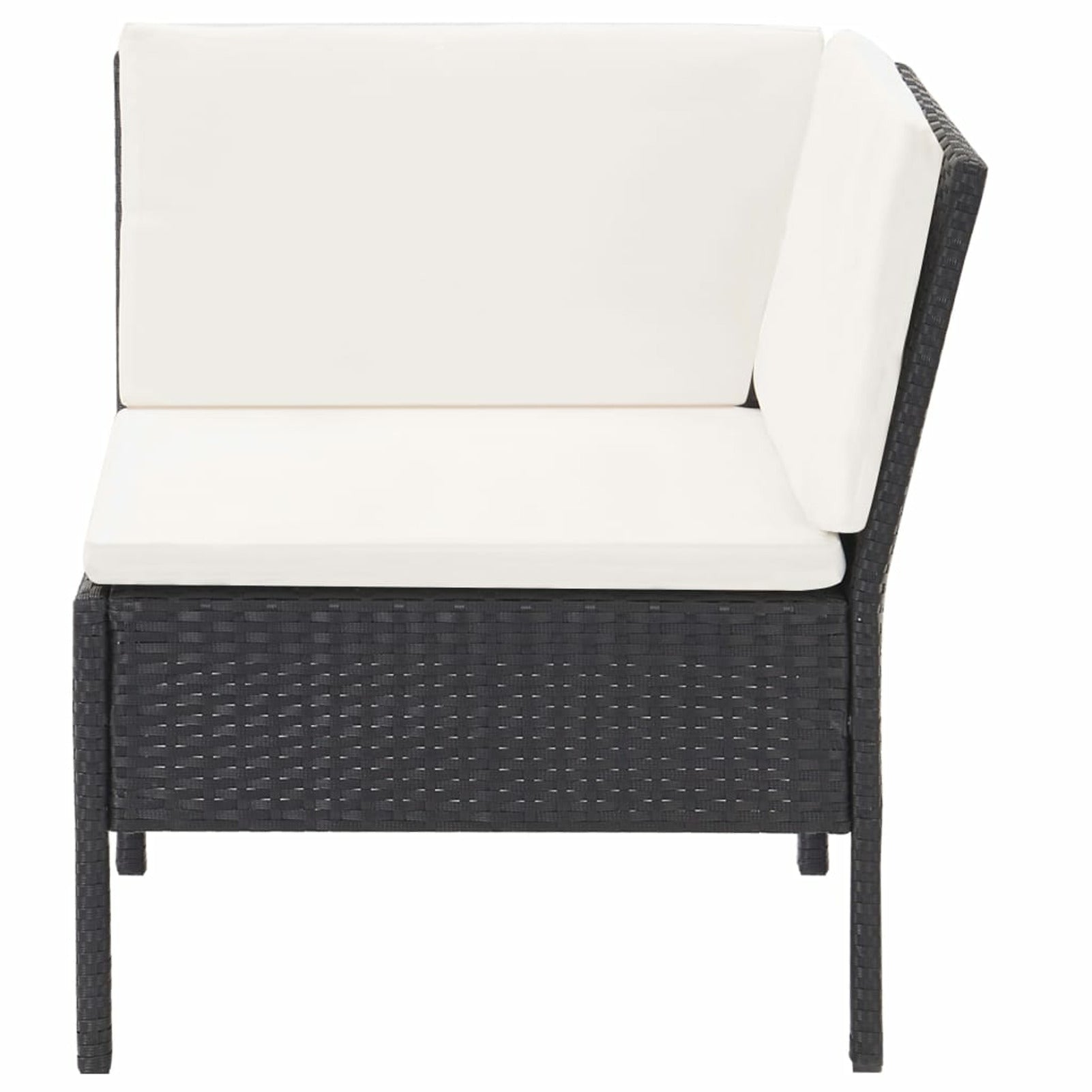 3 Piece Poly Rattan Outdoor Sectional Sofa Set with Cushions Steel Frame R792812