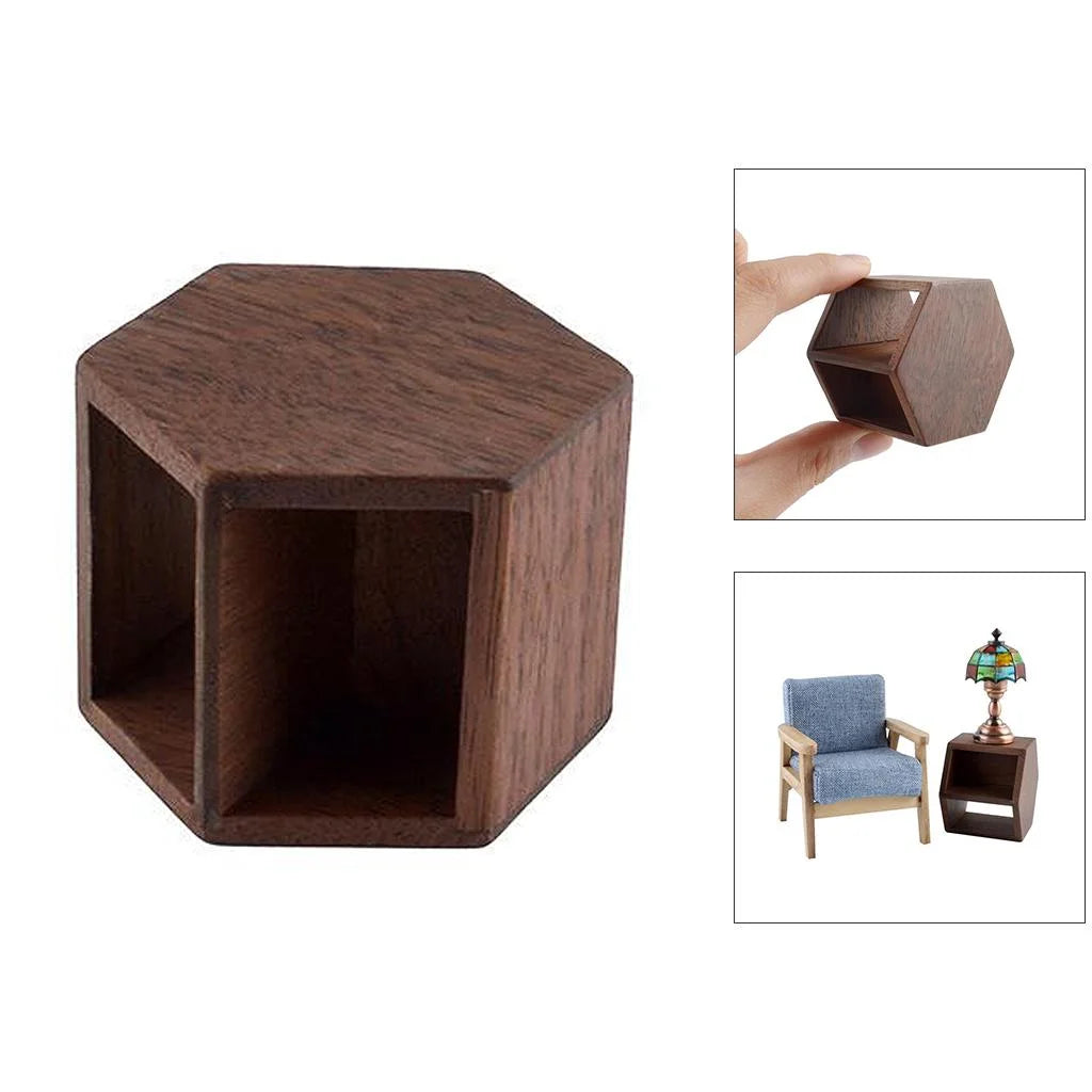 Walnut Wood Mini End Table Dolls House Toy B53690