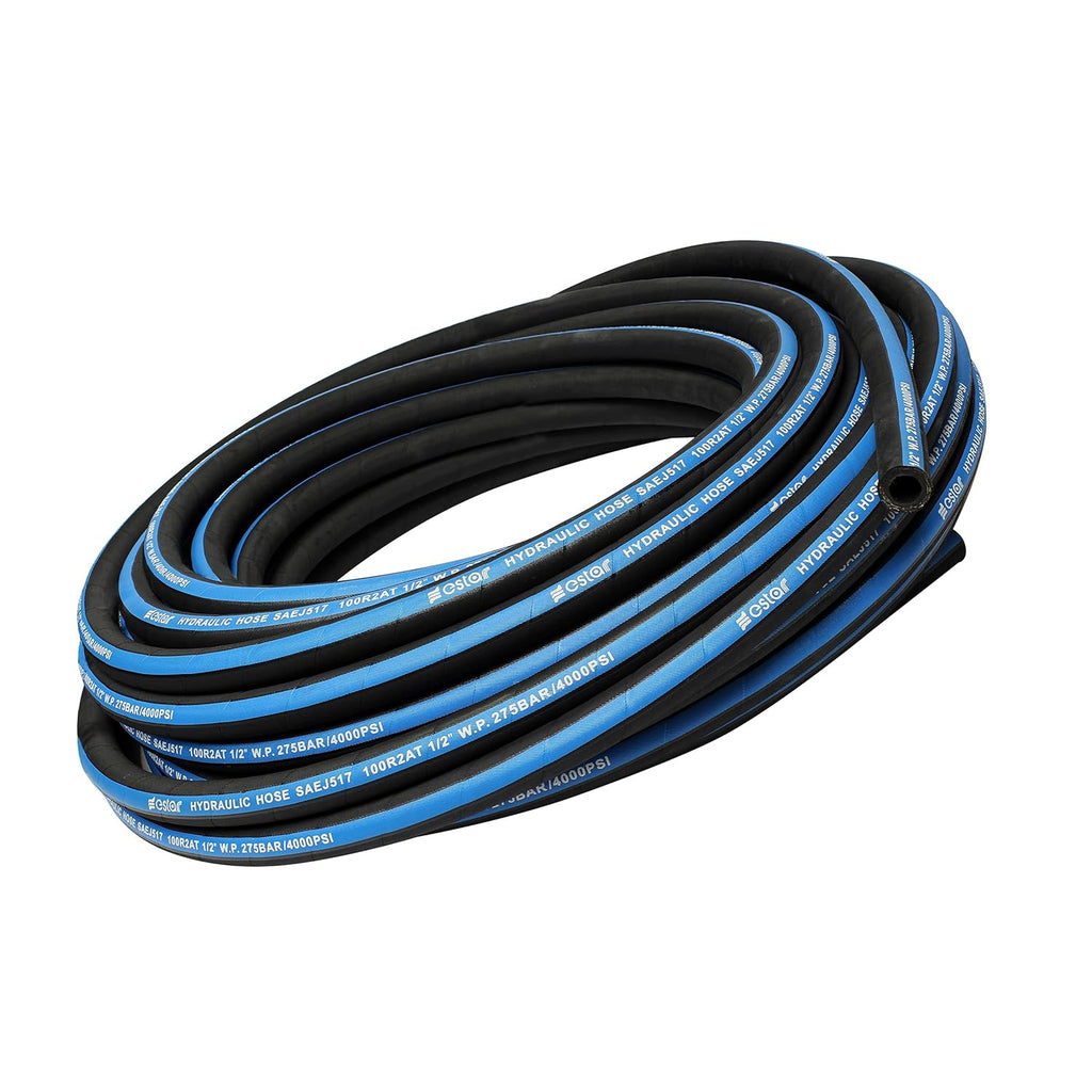 1/2 Inch x 100 Foot Hydraulic Hose with Rubber Protector Sleeve, 4000 PSI S31817