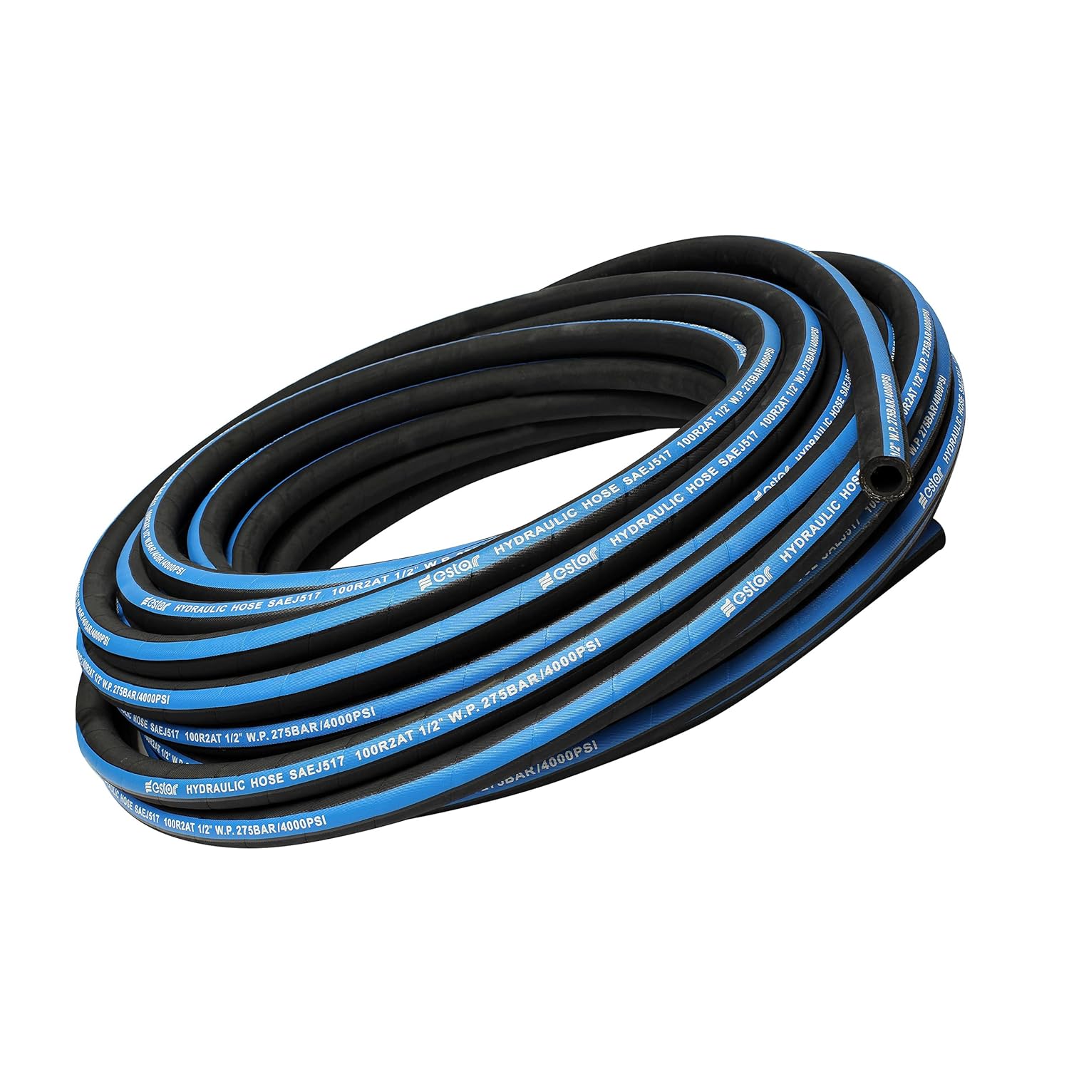 1/2 Inch x 100 Foot Hydraulic Hose with Rubber Protector Sleeve, 4000 PSI S31817