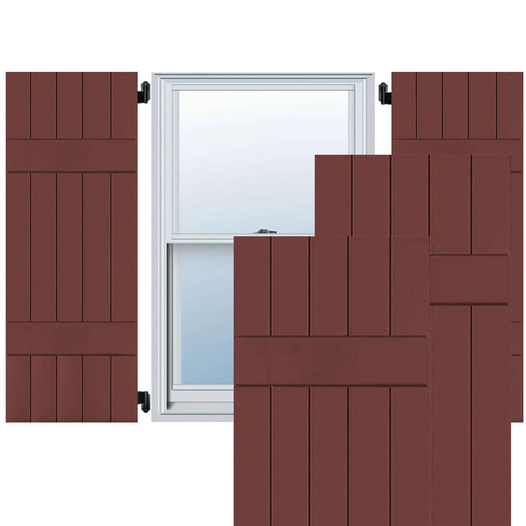 18 in. x 47 in. Exterior Real Wood Pine Board and Batten Shutters Pair K147