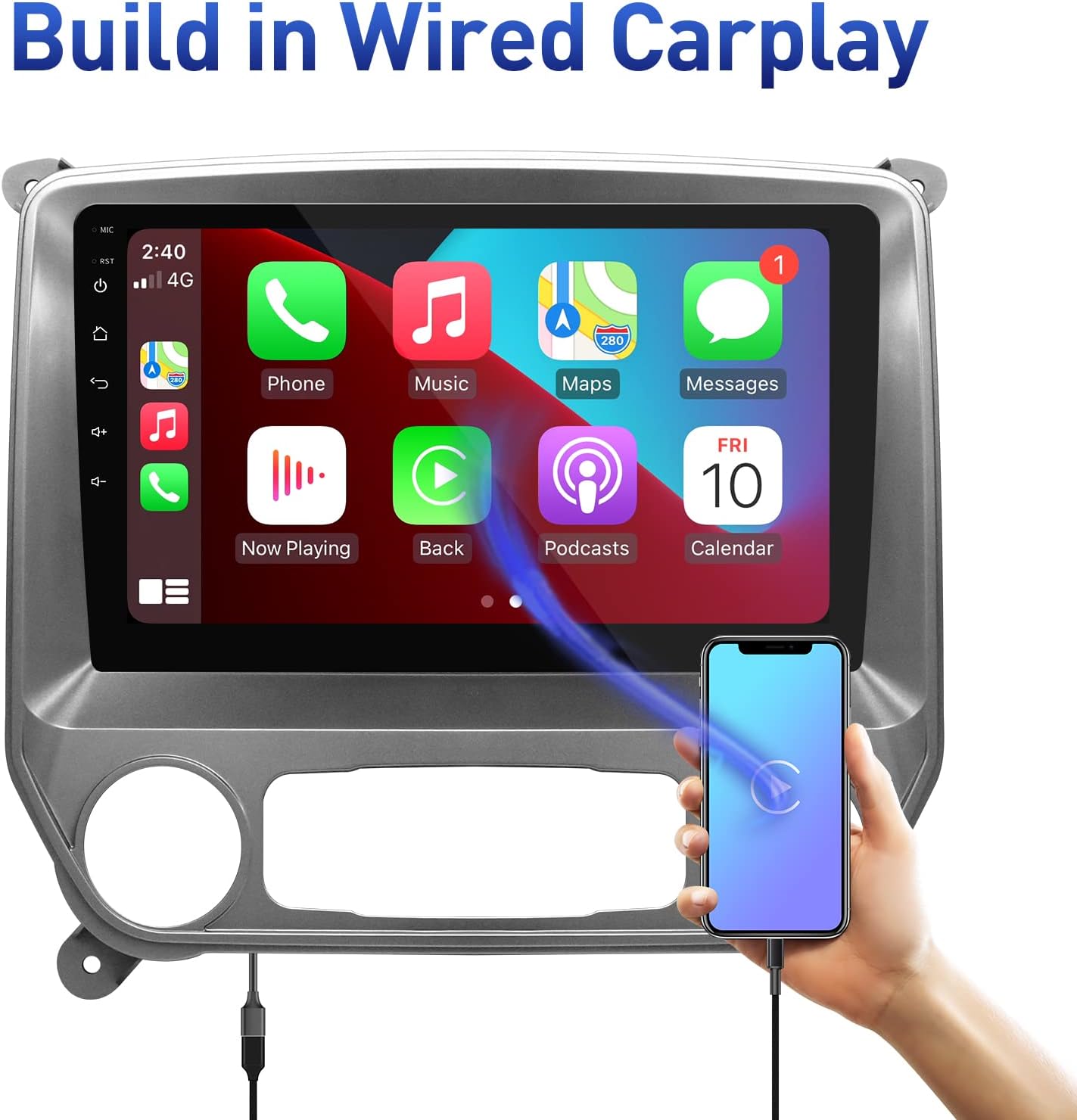 Android 10.0 Car Stereo with Carplay, Bluetooth, AHD Rear View Camera A568419