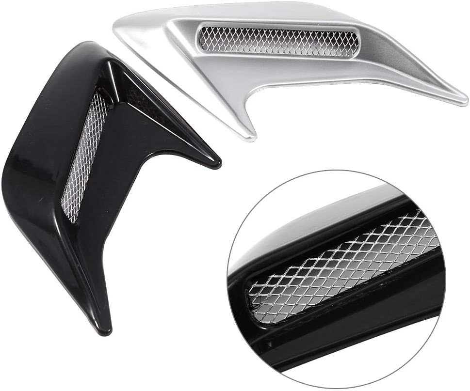 Silver Pack of 2 Car Hood Air Flow Vent Cover W839