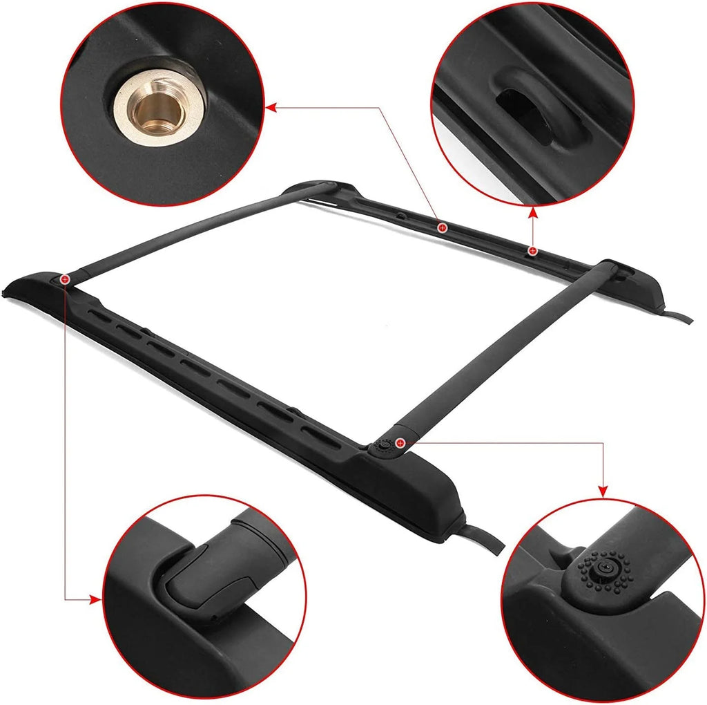Black Roof Rack Set for Toyota Tacoma Double Cab 2005-2023 I242