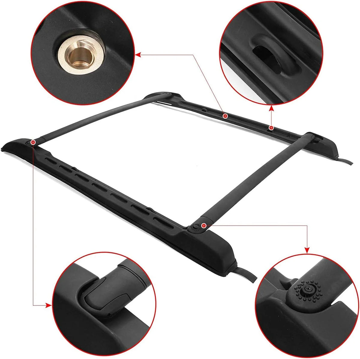 Black Roof Rack Set for Toyota Tacoma Double Cab 2005-2023 I242