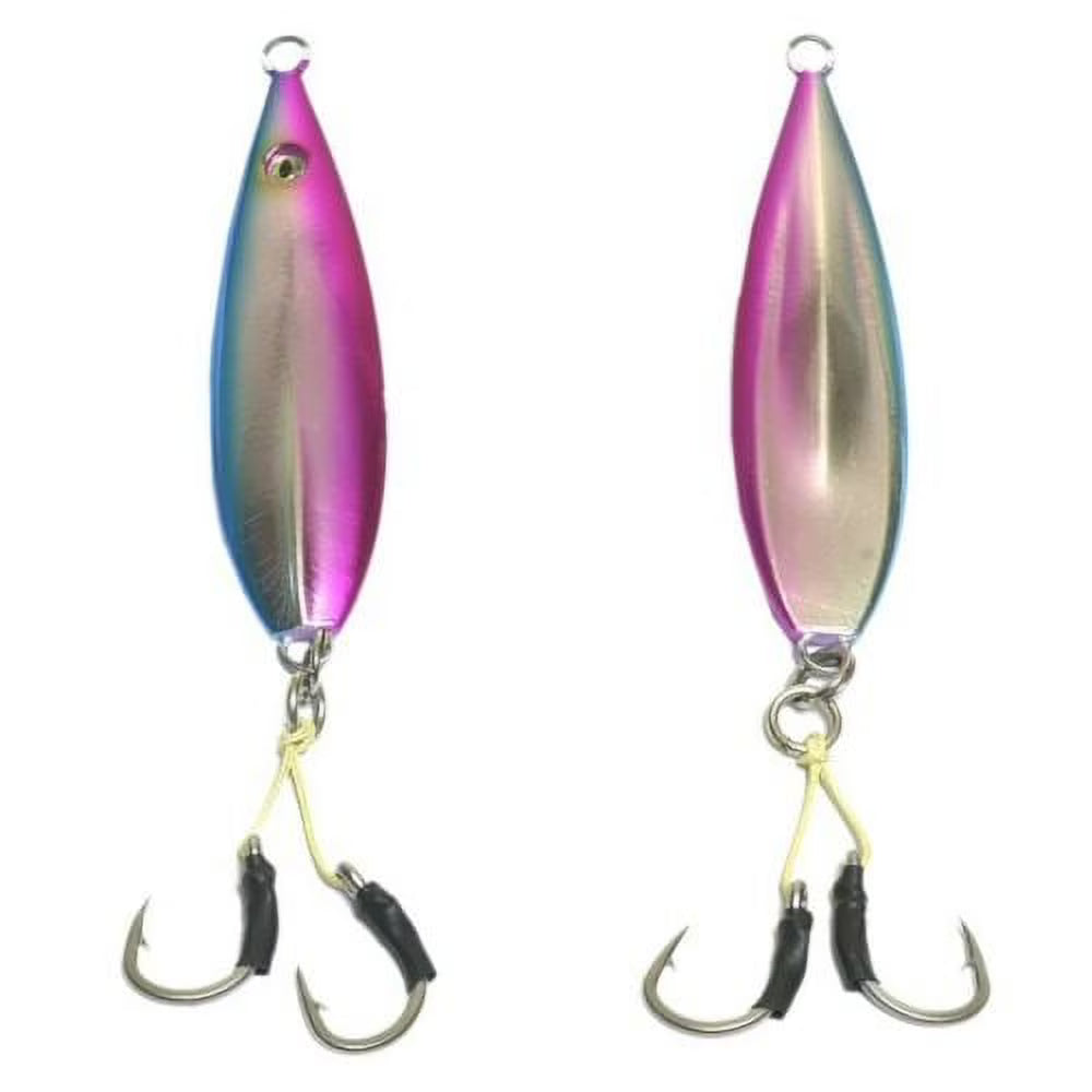 20 pcs 160gr Pink / Blue Keel Jig with 5/0 Double Assist Hooks W357048