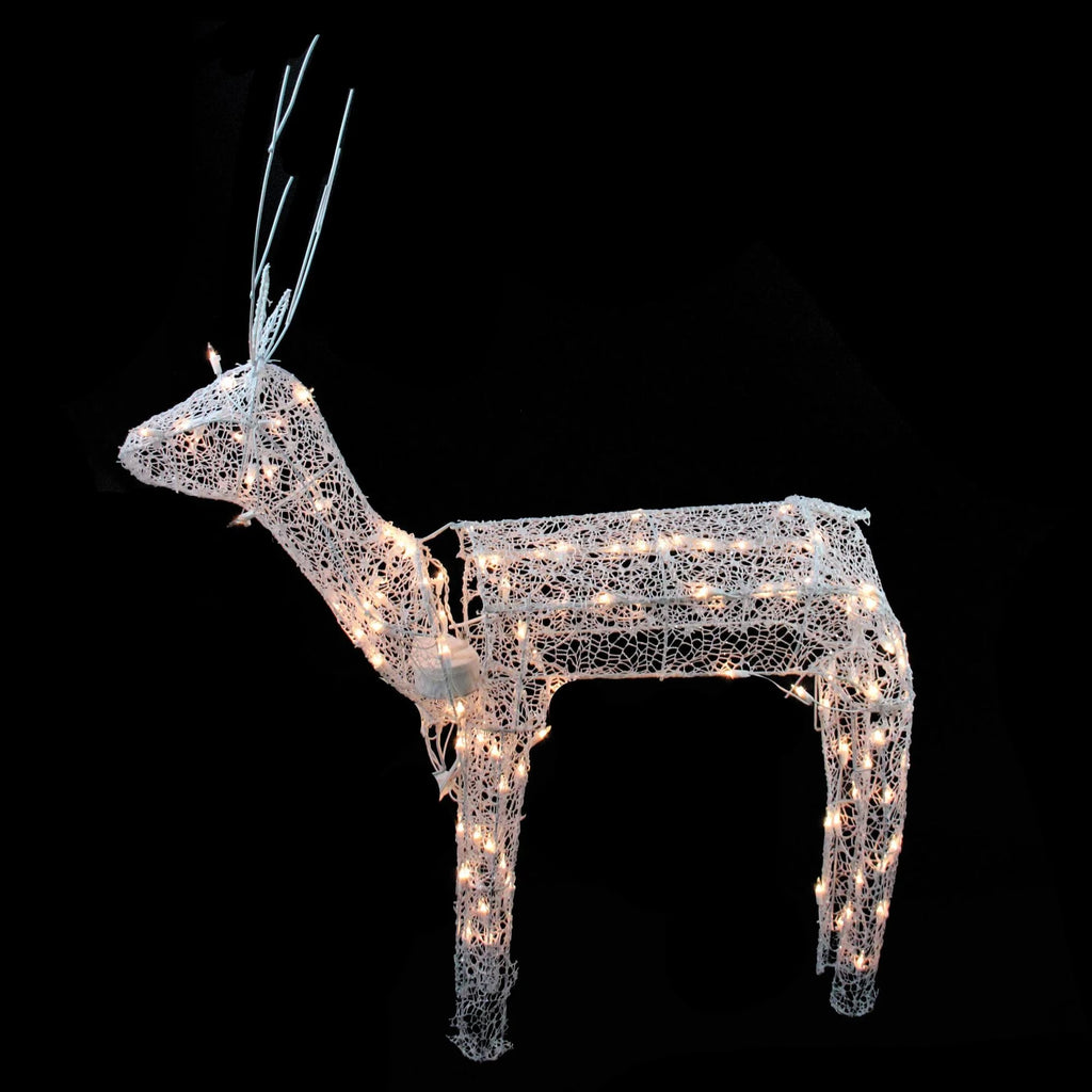 48x22 Glitter Animated Standing Reindeer Lighted Christmas Yard Decoration Q24002