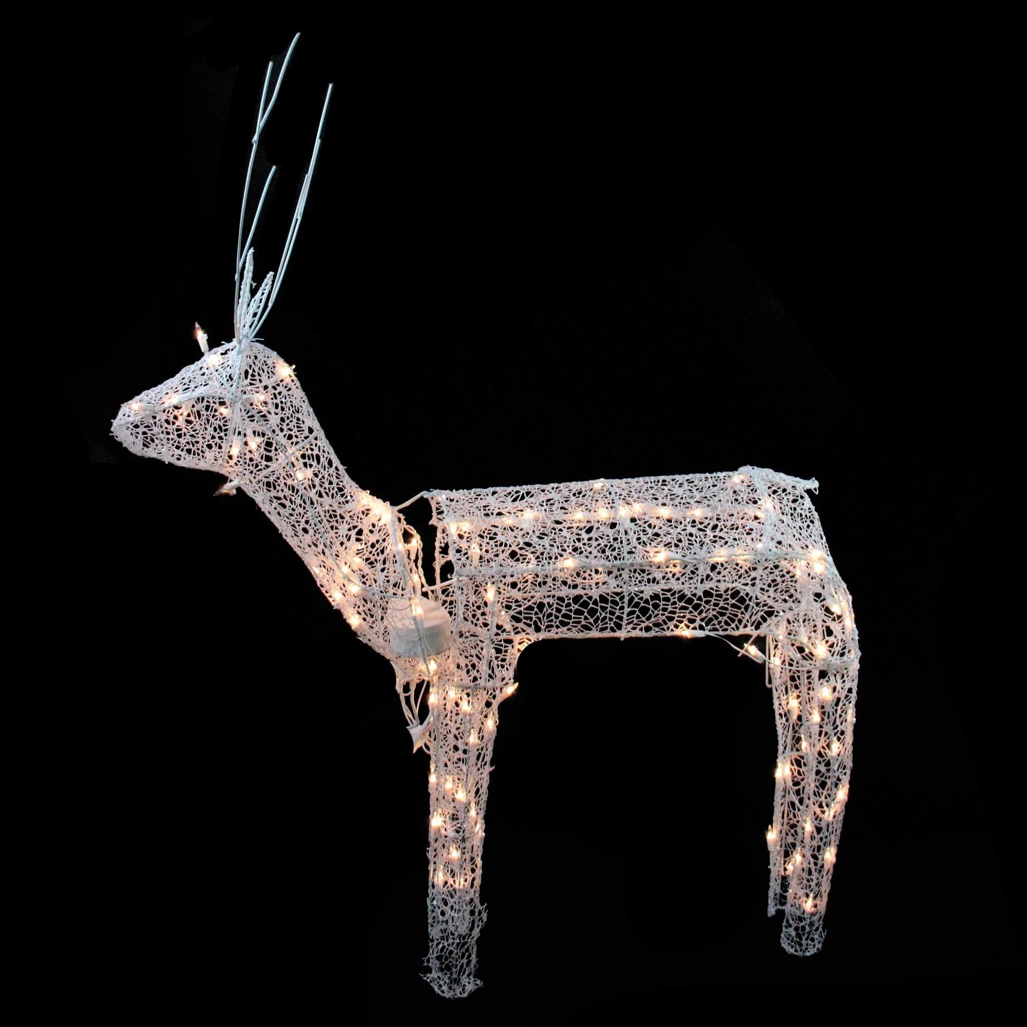 48x22 Glitter Animated Standing Reindeer Lighted Christmas Yard Decoration Q24002
