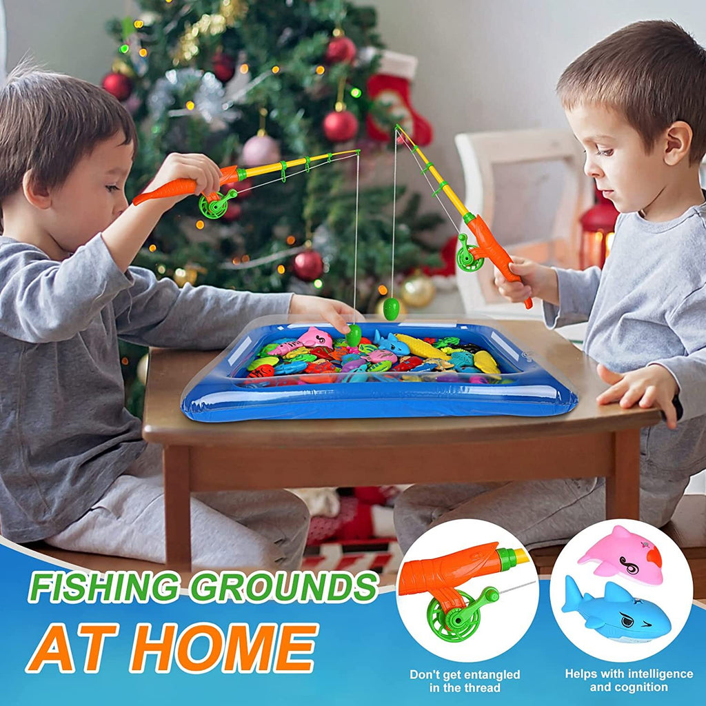 Magnetic Fishing Pool Toys Game with Pole Rod Net J196
