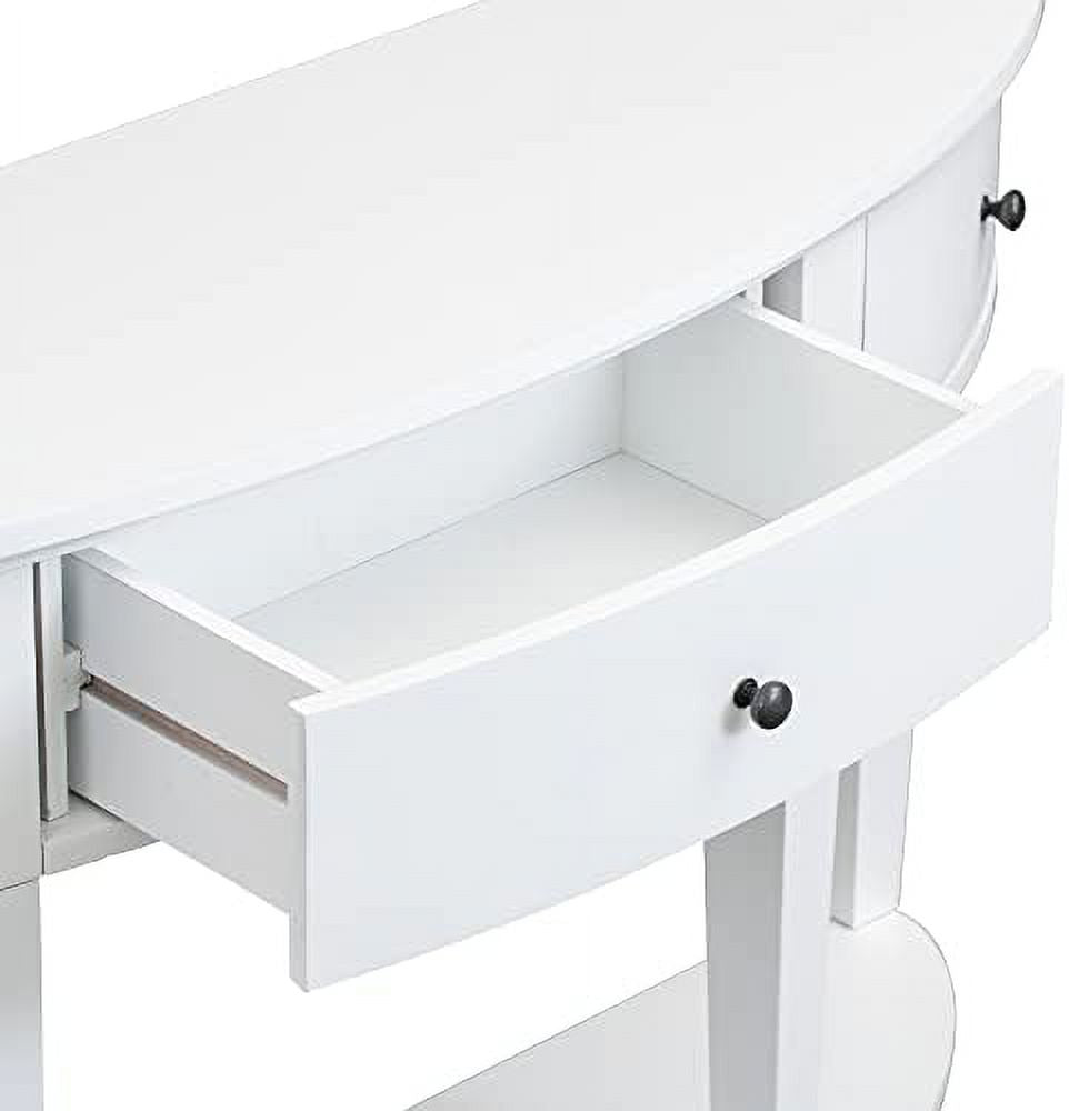 Retro Console Table with 3 Drawers Solid Wood Espresso U694455