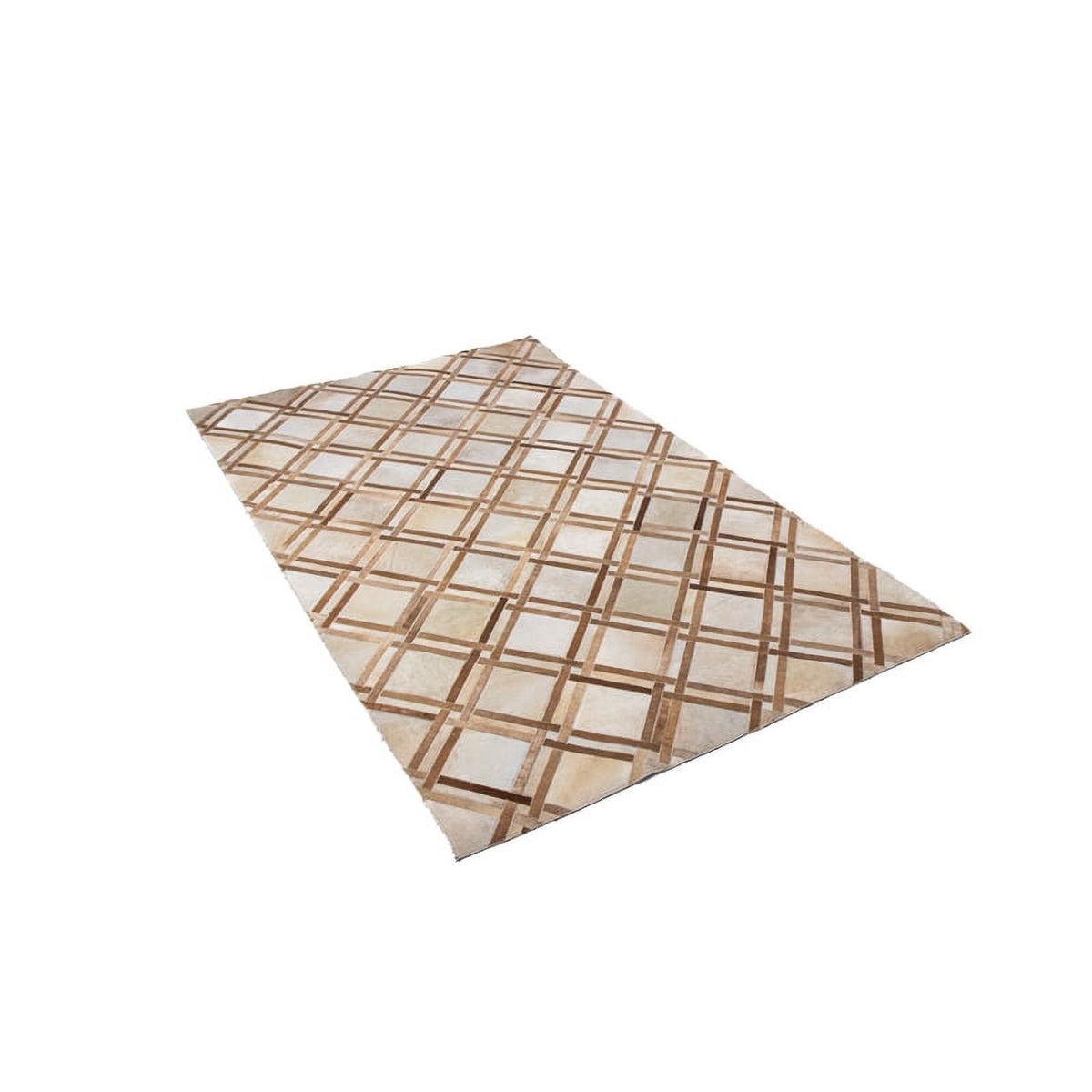 48" x 72" Rectangular Leather Area Rug in Camel O389913