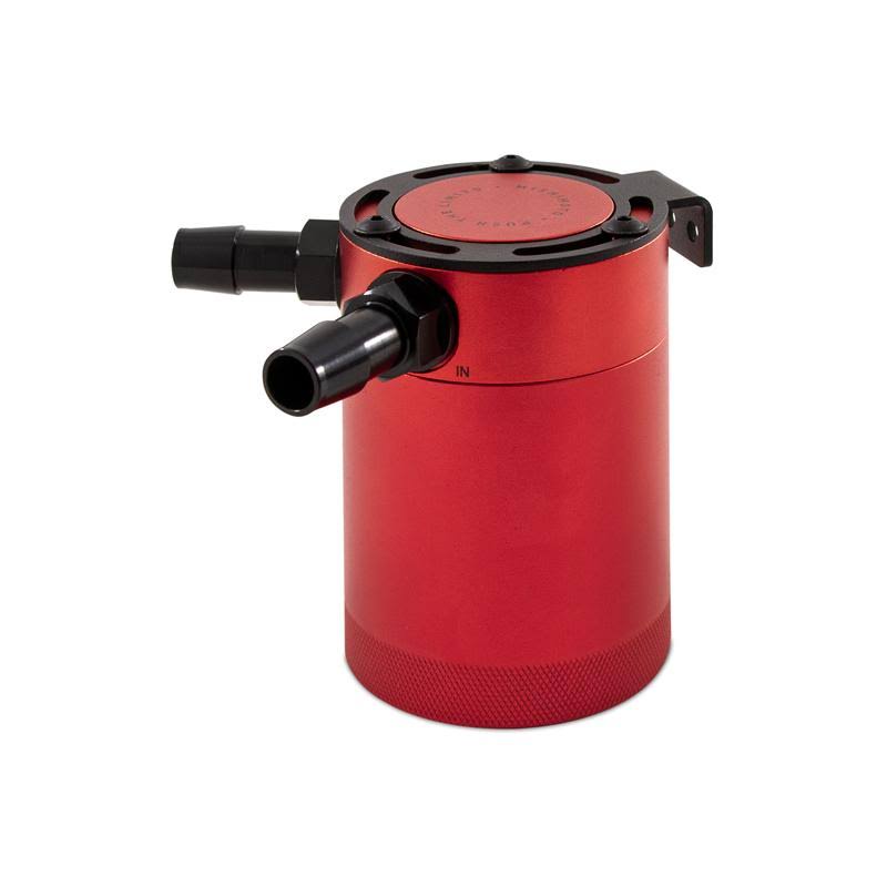 Compact Baffled Oil Catch Can, 2-Port, Red F8685