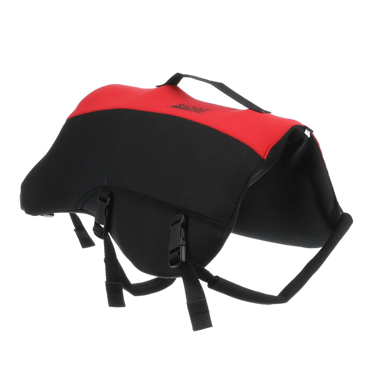 Red and Black Large Dog Life Jacket with Grab Handle O2556