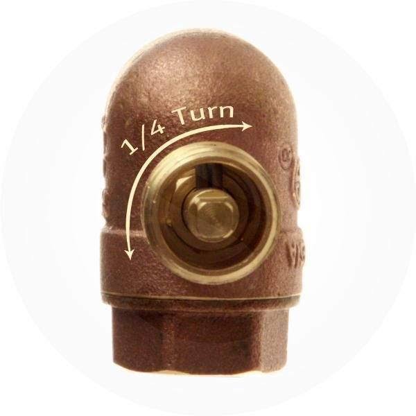 3/4 inch Angled Gas Fire Pit Shut Off Valve Kit with Pewter Flange and Key U11333