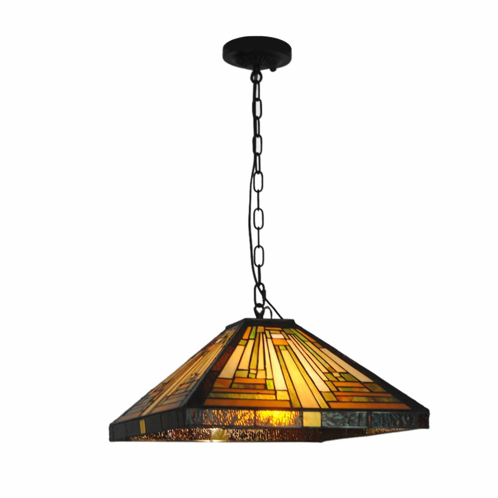 Vintage Stained Glass Pendant Lamp Ceiling Fixture X201