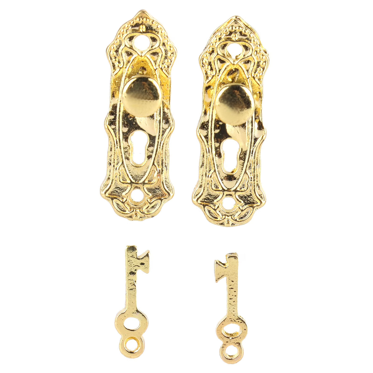 Miniature Metal Door Locks 2 Sets for Dollhouse V6623