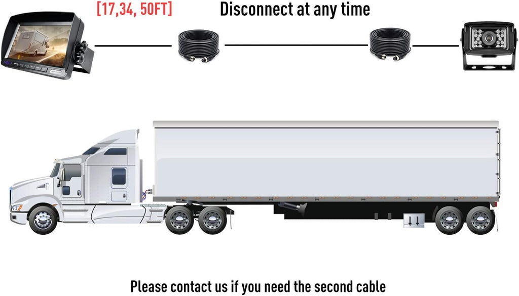 HD Wired Backup Camera System Kit with 7" LCD Monitor D167146