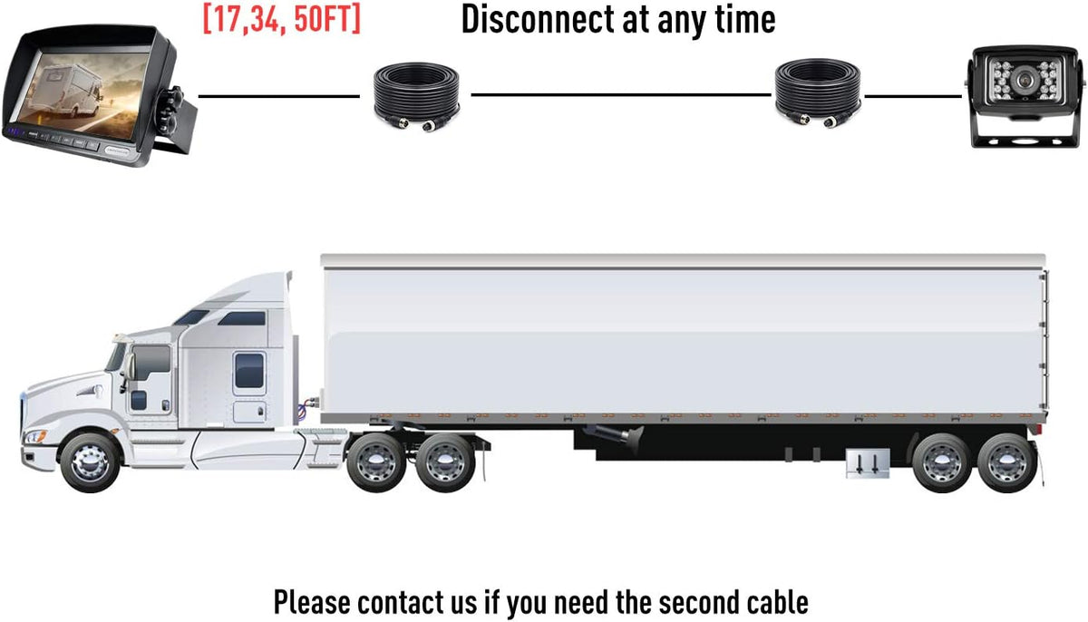 HD Wired Backup Camera System Kit with 7" LCD Monitor D167146