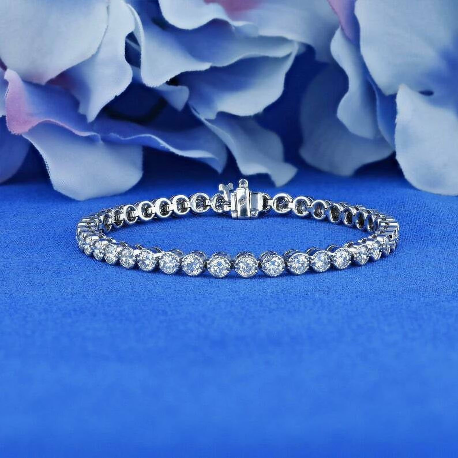 14k White Gold Diamond Tennis Bracelet G996