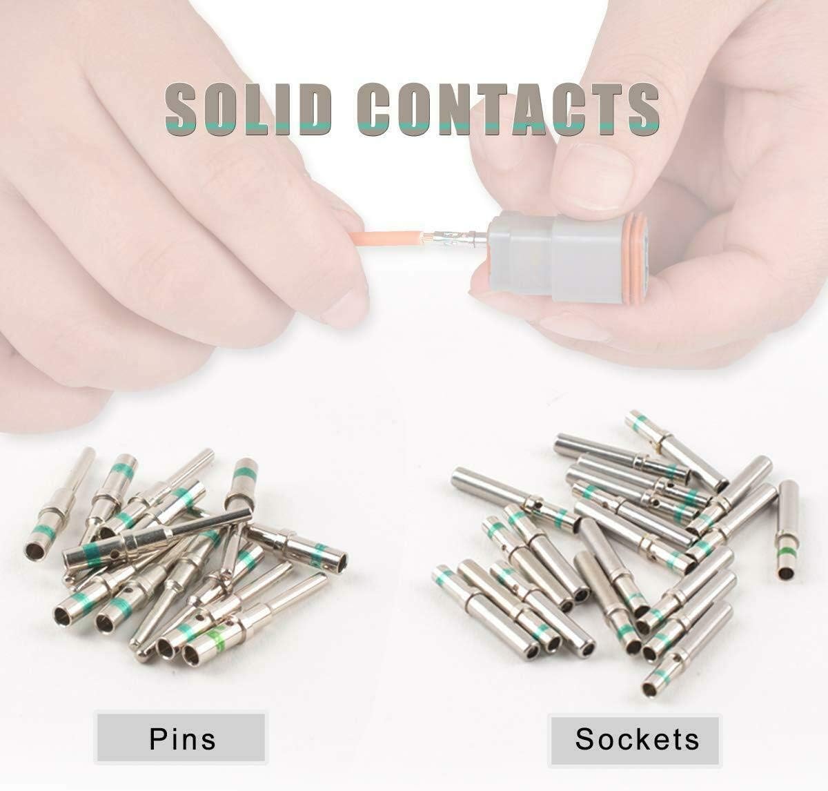 3 Pin Gray Waterproof Electrical Wire Connector, 3 Sets X8226