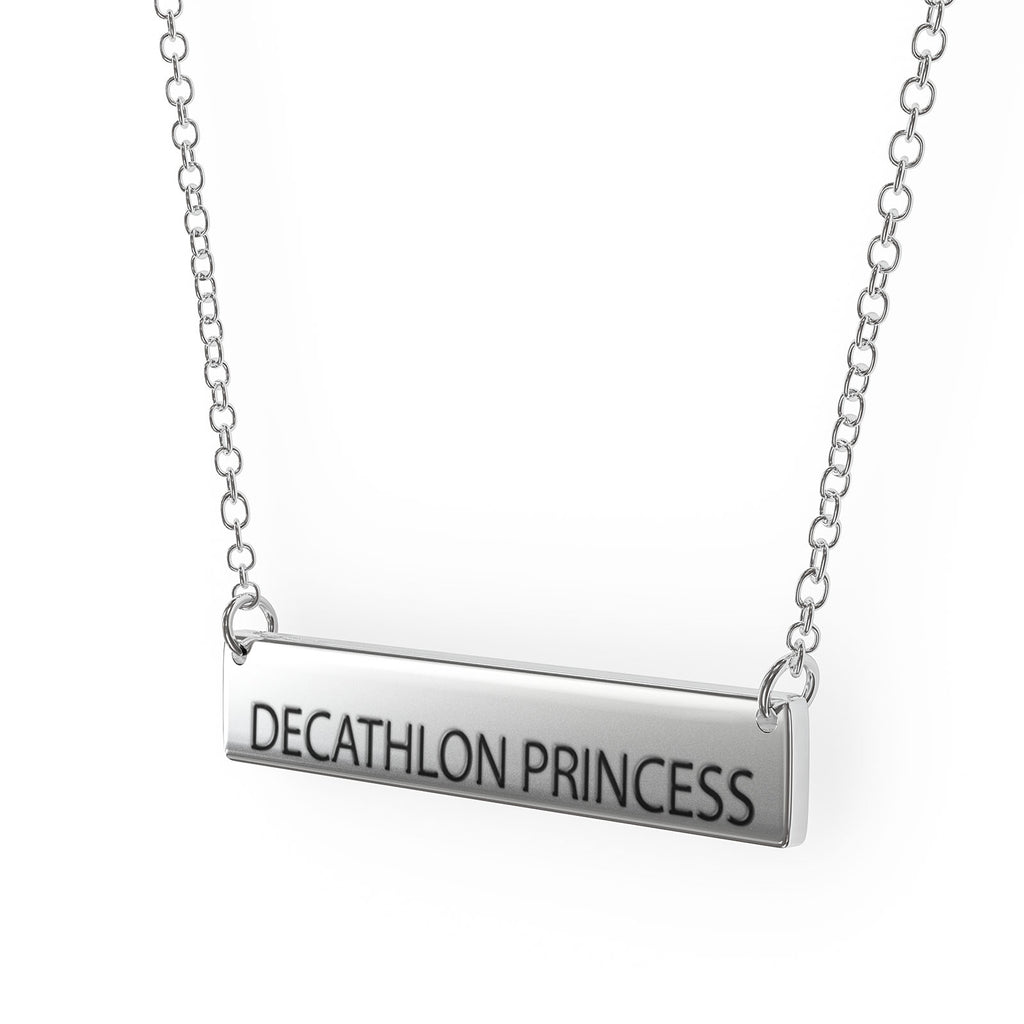 Princess Bar Pendant Necklace Sterling Silver P51460