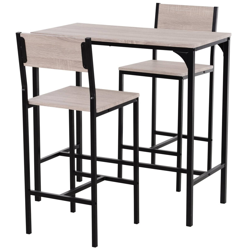 Industrial Counter Height 3-Piece Dining Set - Black - Rectangular F9420