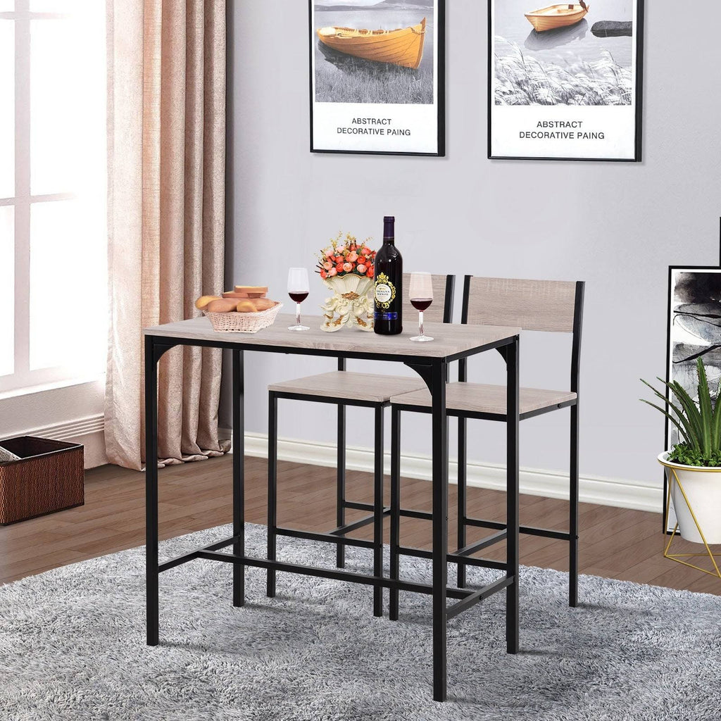Industrial Counter Height 3-Piece Dining Set - Black - Rectangular F9420