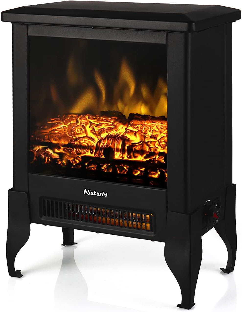 Compact Electric Fireplace Stove, Freestanding, 18" 1400W D9440