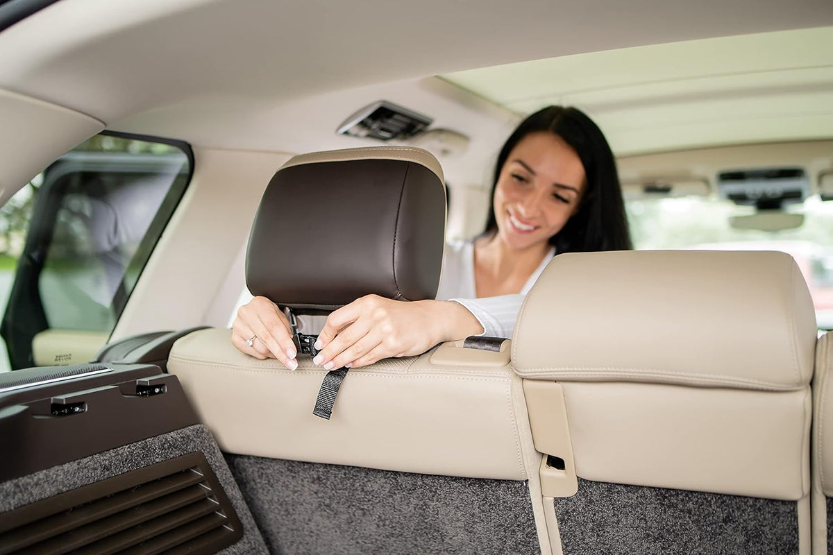 Car Seat Protector, Waterproof 600D Polyester, Non-Slip Backing, 2 Large Pockets F13624