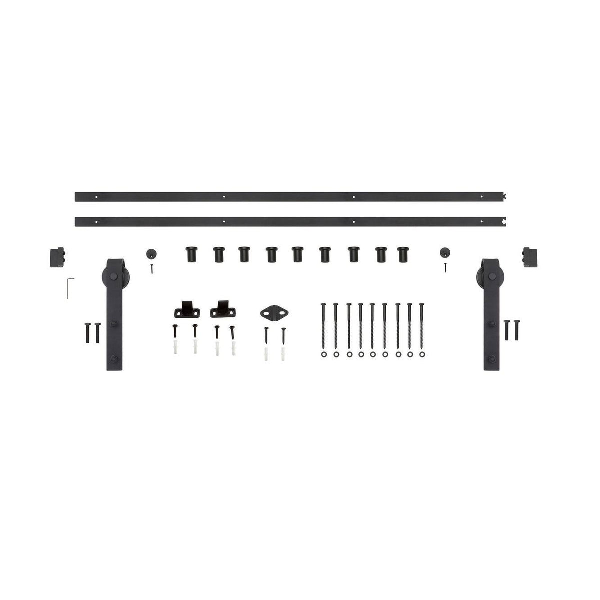 120x22 Bent Strap Barn Door Hardware Kit, Satin Nickel Y37956
