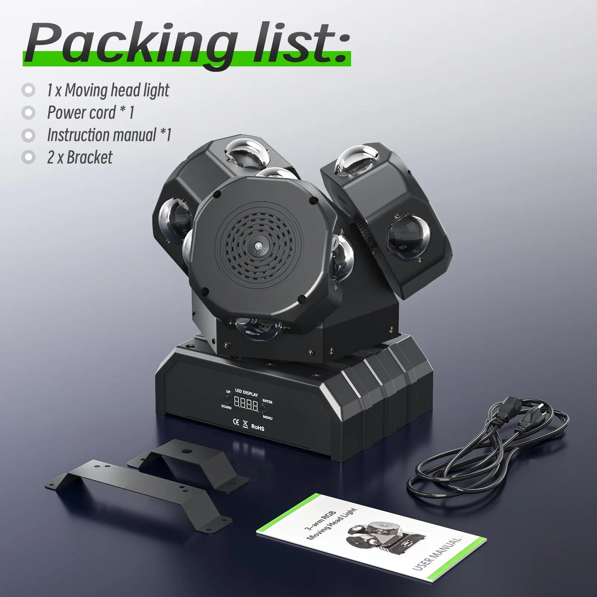 3 Head RGBW DMX512 LED Moving Head Stage Light Z472278