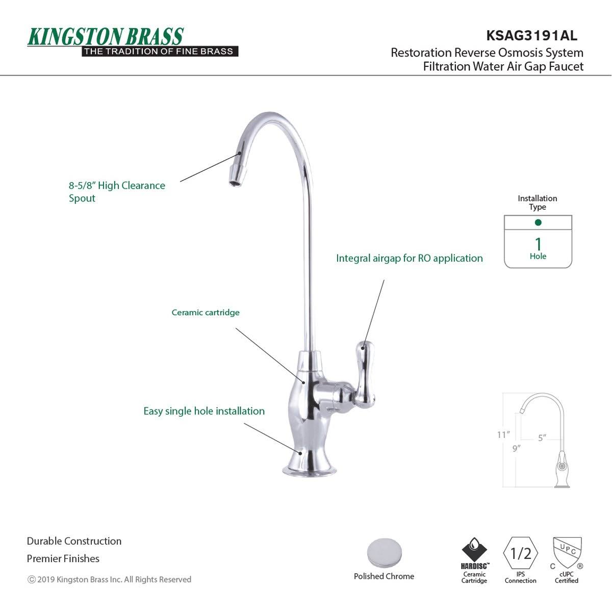 Polished Brass Reverse Osmosis Water Faucet D87941