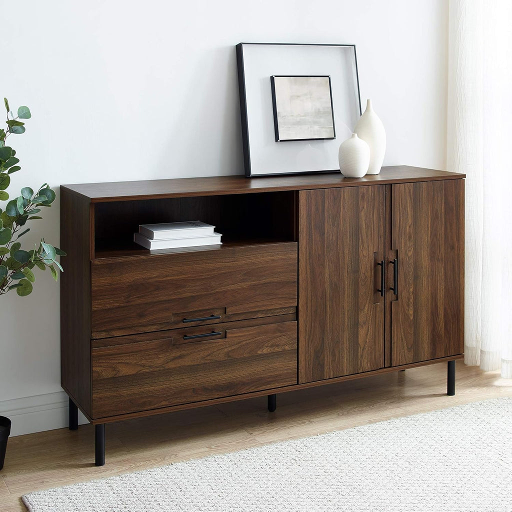 56 Birch Storage Sideboard Cabinet with 2 Drawer V62550