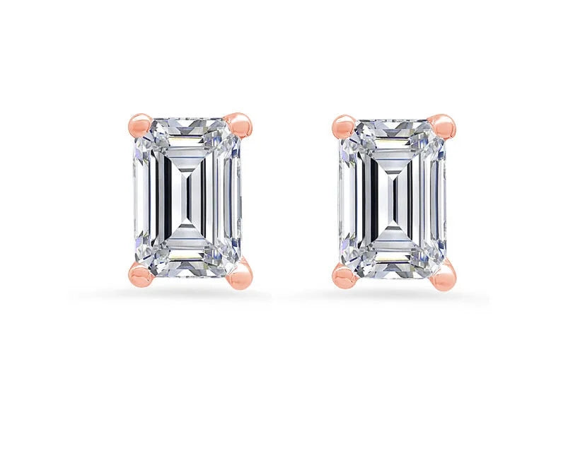 18K Rose Gold Diamond Stud Earrings U49778