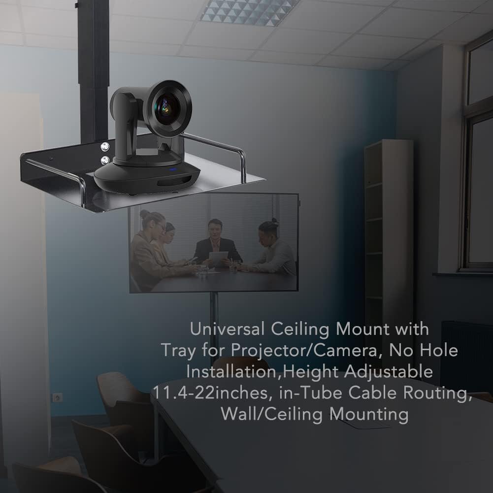 Universal Ceiling Mount with Tray, 11.4-22 inches Adjustable, Aluminum Alloy X4349