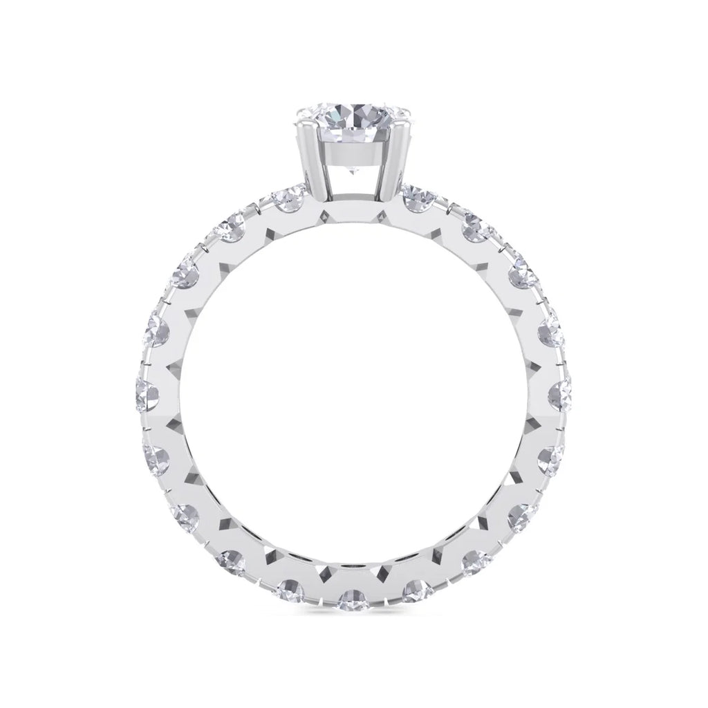 3 Carat Round Shape Moissanite Eternity Ring in 14 Karat White Gold Y43595