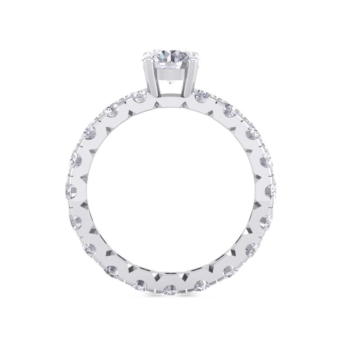 3 Carat Round Shape Moissanite Eternity Ring in 14 Karat White Gold Y43595