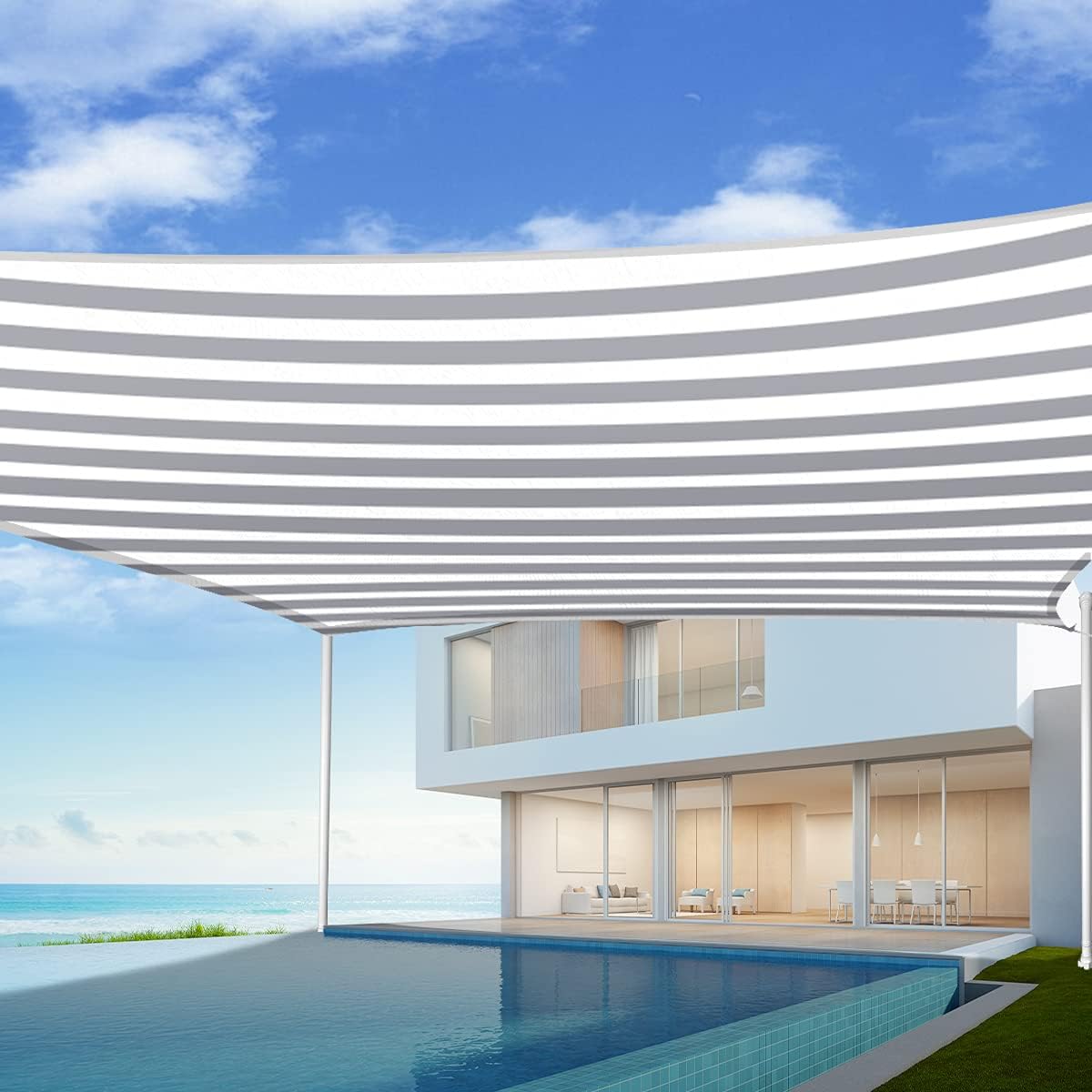 24x24 Ft 185G HDPE Square Sun Shade Sail Canopy H61906
