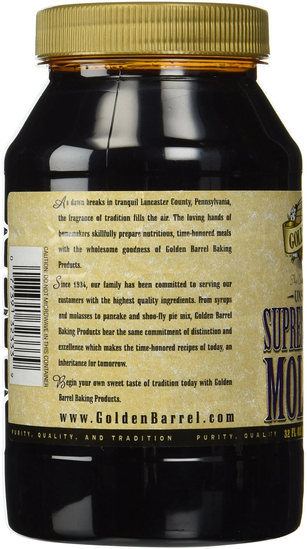 Unsulfured Baking Molasses, 32 Oz. Bottle Case of 12 D9586