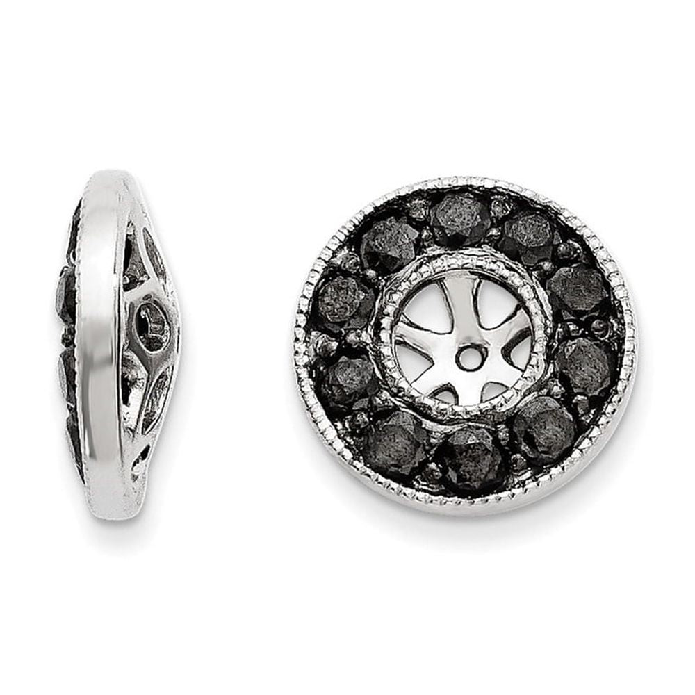 14k White Gold Black Diamond Earring Jackets X78318