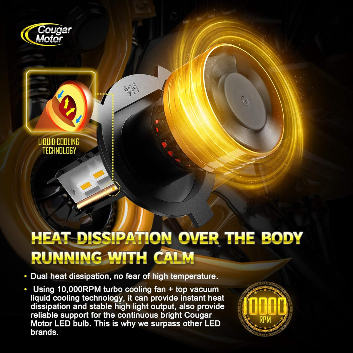 H4 LED Bulb 6500K Cool White All-in-One Conversion Kit Pack of 2 C7119