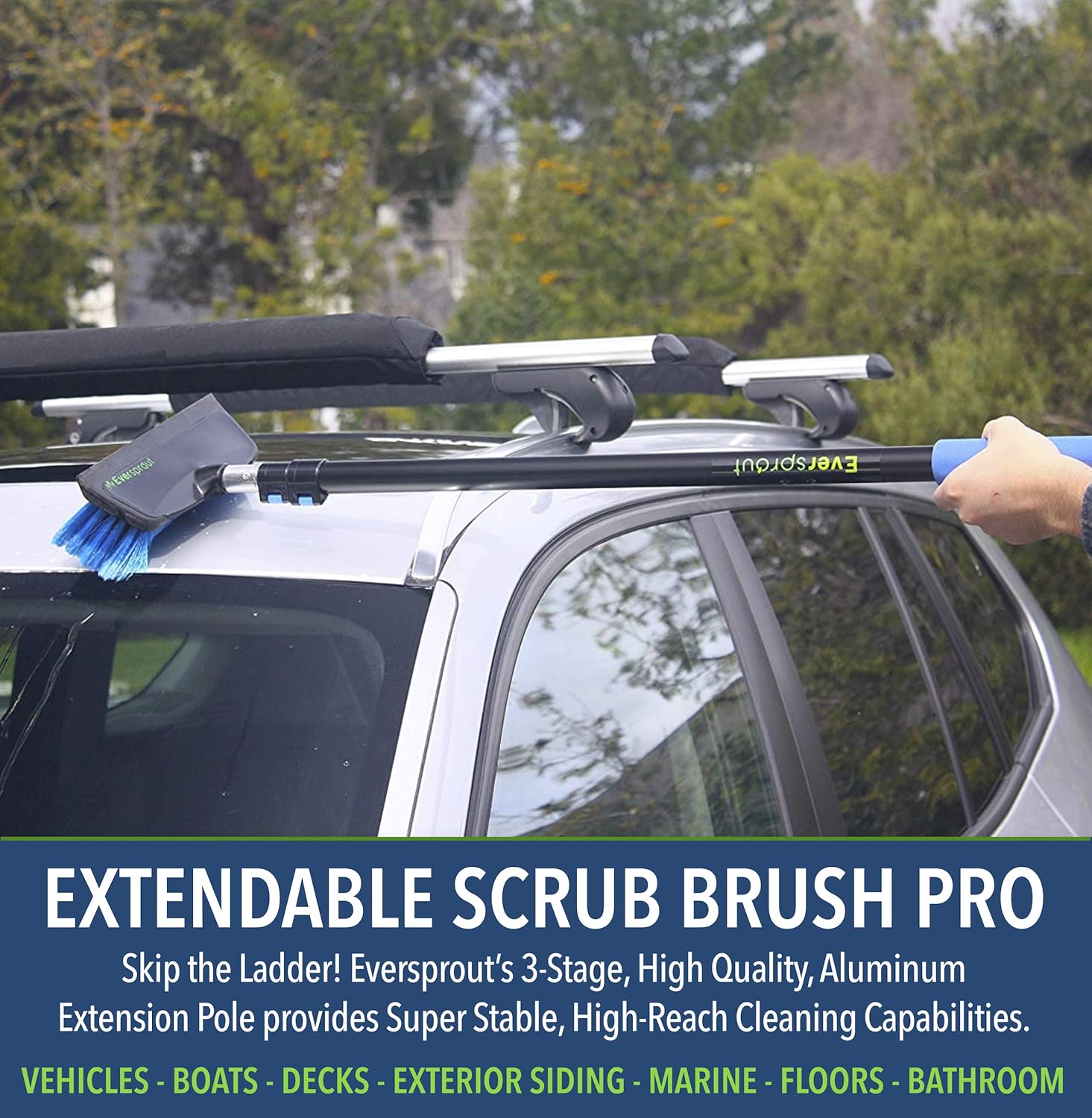 5-to-12 Foot Scrub Brush with Rubber Bumper V23025