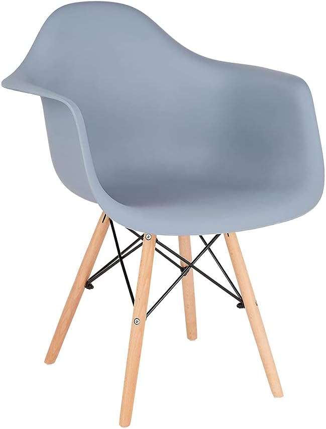 Black Plastic Arm Dining Chairs, Set of 1 M39826