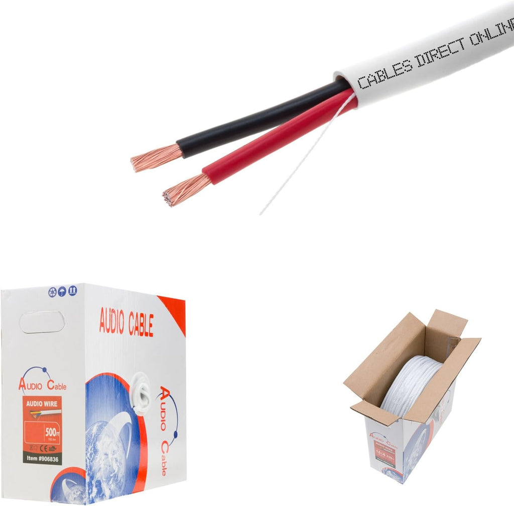 14AWG 4 Conductors CL2 Rated Speaker Cable Wire, Pull Box J181293